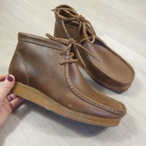 Clark originals homies Wallabies men brown leather sz 7.5 lace up